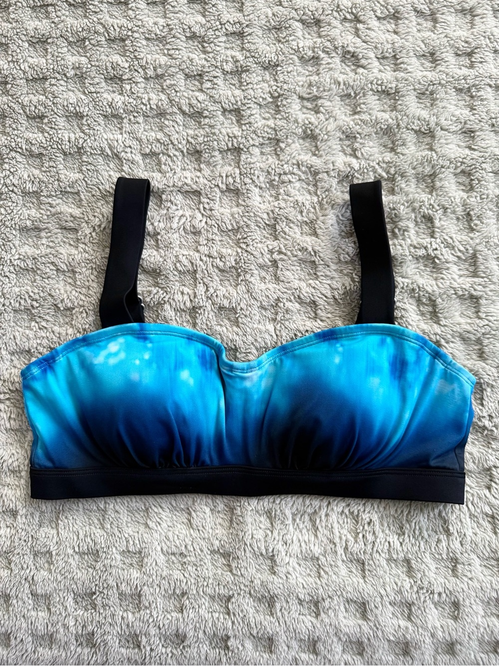 Athleta Swim 36 B/C Bali Pura Black Bora Blue Ombré Bikini Top